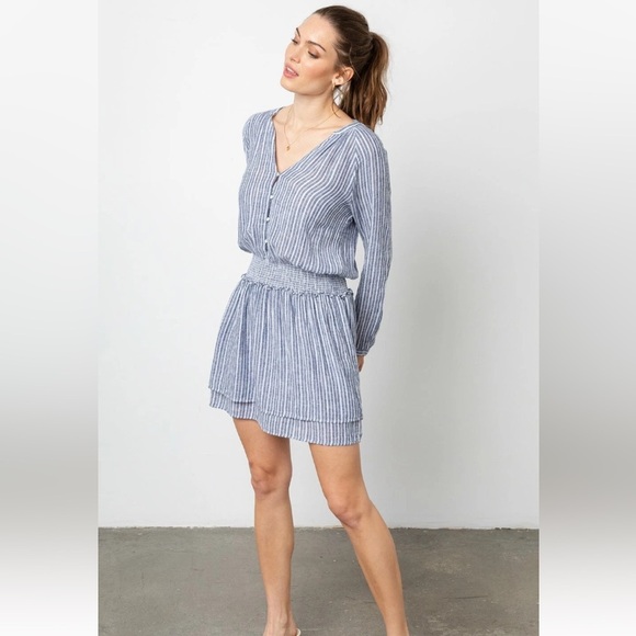 Rails Jasmine Stripe White Blue Smock Waist size XS - Picture 12 of 15